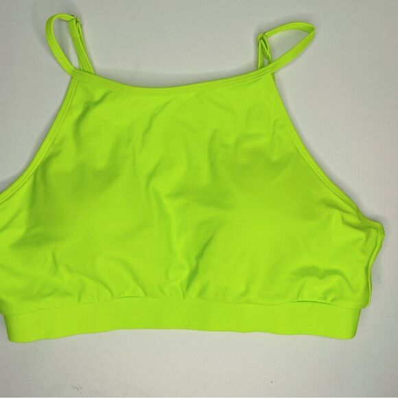 SHEIN Solid Lime Green Adjustable Strap Tankini Top - Picture 5 of 9
